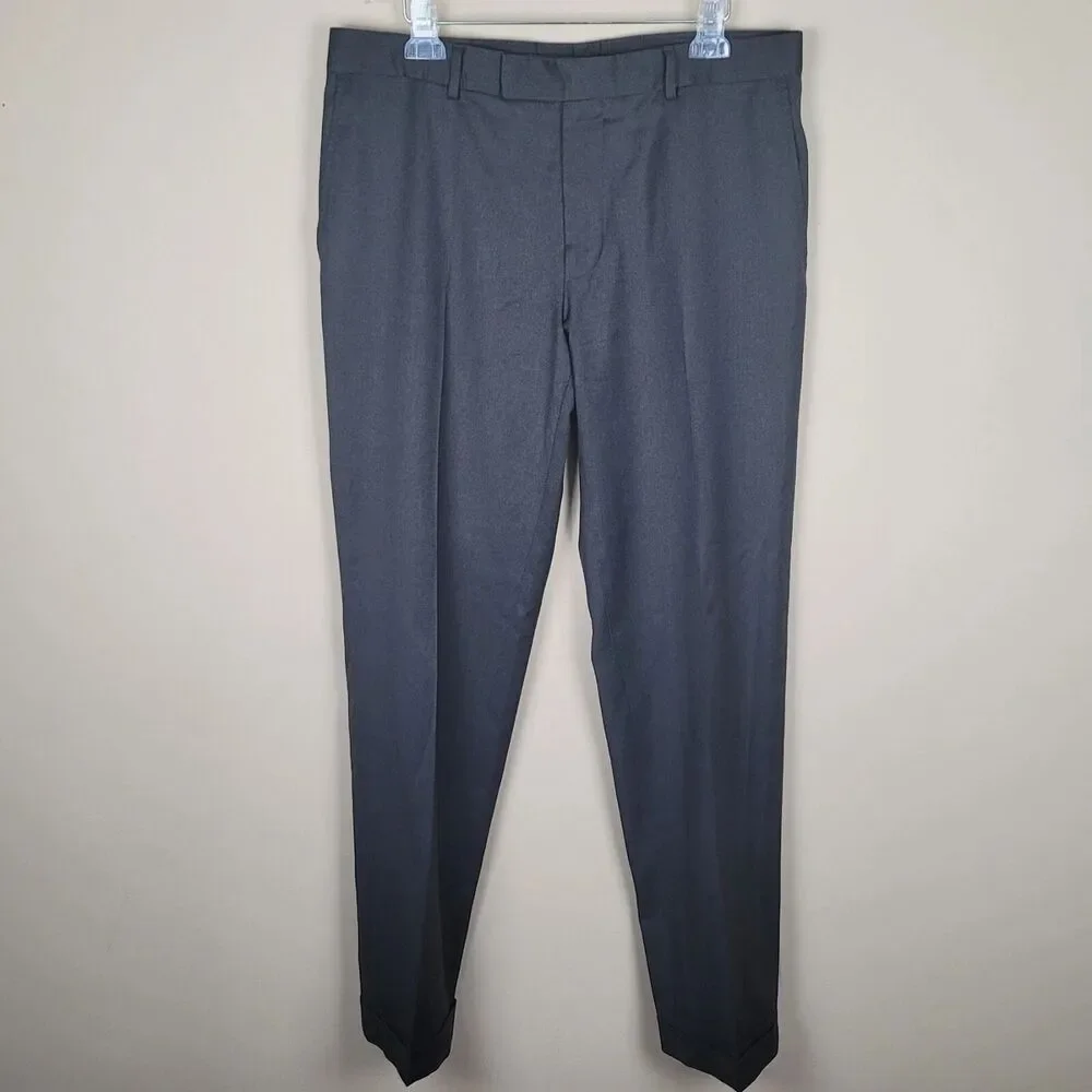 Hugo Boss Waist Size 36 Virgin Wool Pasolini Dress Pants Dark Gray Size 40 L